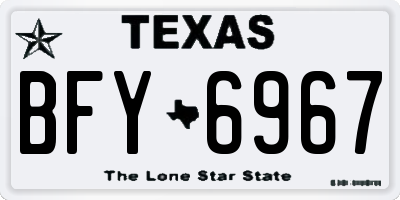 TX license plate BFY6967