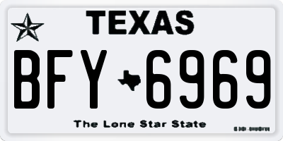 TX license plate BFY6969