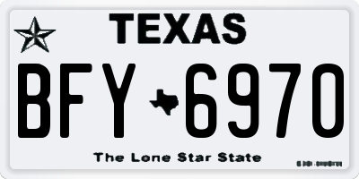 TX license plate BFY6970
