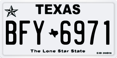 TX license plate BFY6971