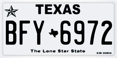 TX license plate BFY6972