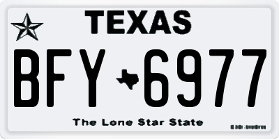 TX license plate BFY6977