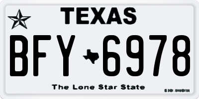 TX license plate BFY6978
