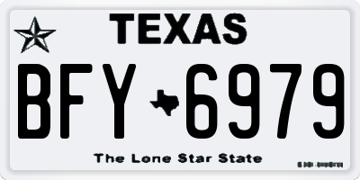TX license plate BFY6979