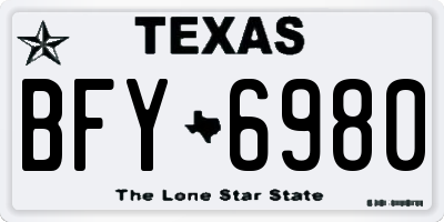 TX license plate BFY6980