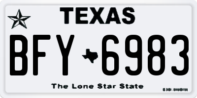 TX license plate BFY6983