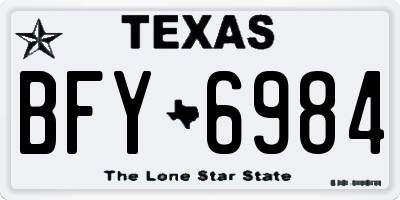 TX license plate BFY6984