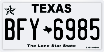 TX license plate BFY6985