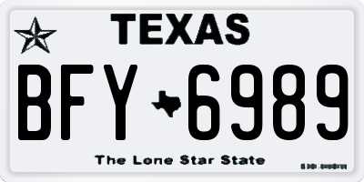 TX license plate BFY6989