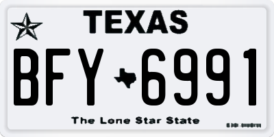 TX license plate BFY6991