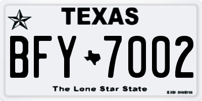 TX license plate BFY7002