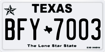 TX license plate BFY7003