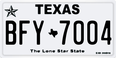 TX license plate BFY7004