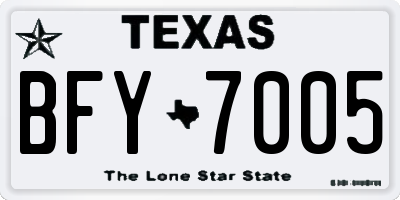 TX license plate BFY7005