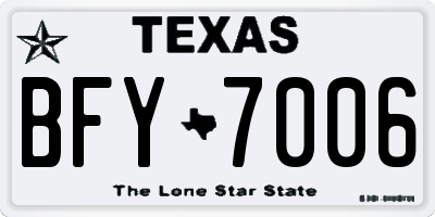 TX license plate BFY7006
