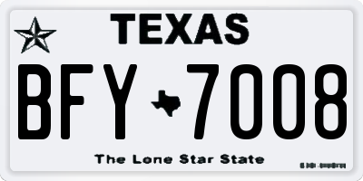 TX license plate BFY7008