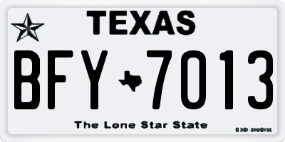 TX license plate BFY7013