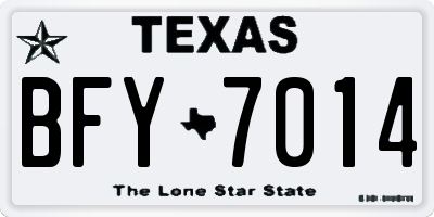 TX license plate BFY7014