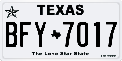 TX license plate BFY7017