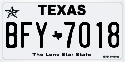 TX license plate BFY7018