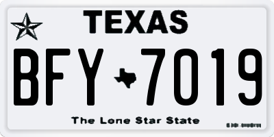 TX license plate BFY7019