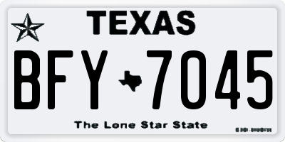 TX license plate BFY7045