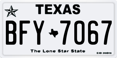 TX license plate BFY7067
