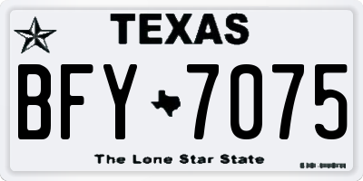 TX license plate BFY7075