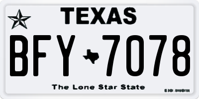 TX license plate BFY7078