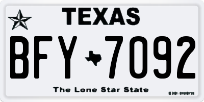 TX license plate BFY7092
