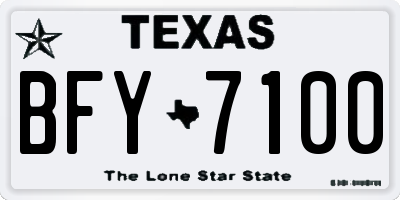TX license plate BFY7100
