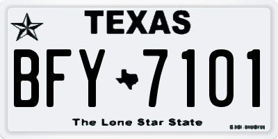TX license plate BFY7101