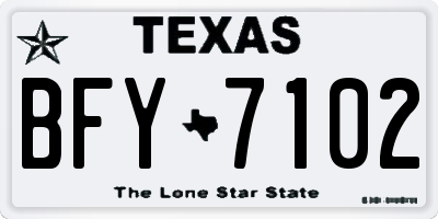 TX license plate BFY7102