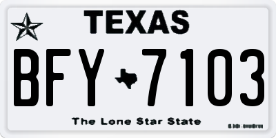 TX license plate BFY7103