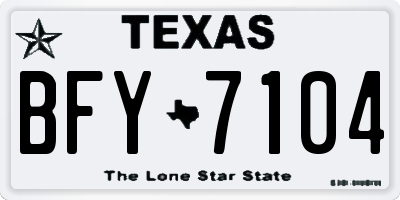 TX license plate BFY7104