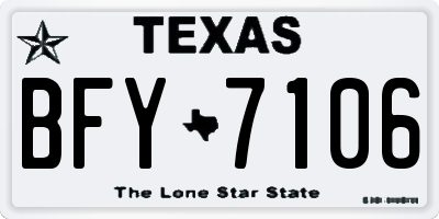 TX license plate BFY7106