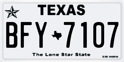 TX license plate BFY7107