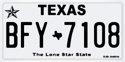 TX license plate BFY7108