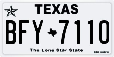 TX license plate BFY7110