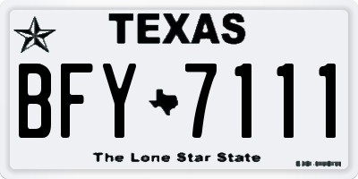 TX license plate BFY7111