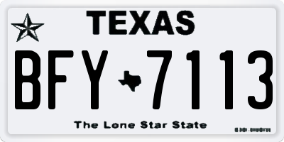 TX license plate BFY7113