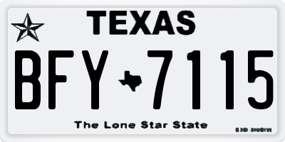 TX license plate BFY7115