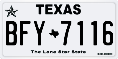 TX license plate BFY7116