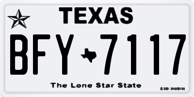 TX license plate BFY7117