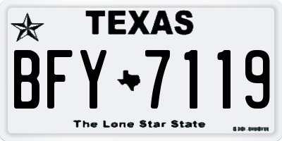 TX license plate BFY7119
