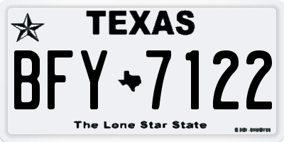 TX license plate BFY7122