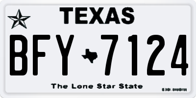 TX license plate BFY7124