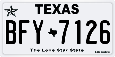 TX license plate BFY7126