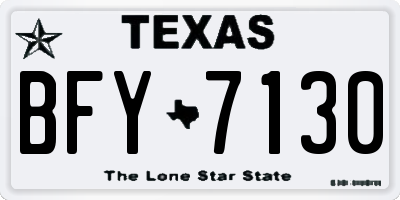TX license plate BFY7130