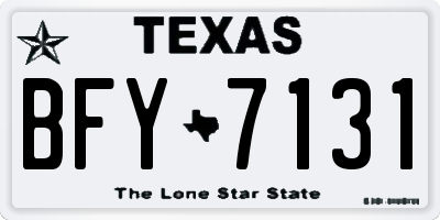 TX license plate BFY7131